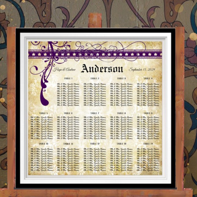 Ultra Violet Medieval Renaissance Seating Chart (Creator Uploaded)
