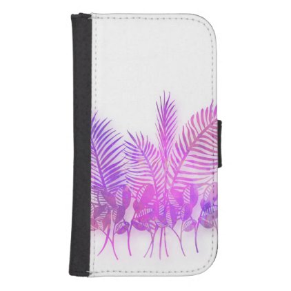 Ultra violet, modern,purple,floral,water color, ch galaxy s4 wallet case
