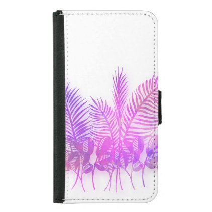 Ultra violet, modern,purple,floral,water color, ch wallet phone case for samsung galaxy s5