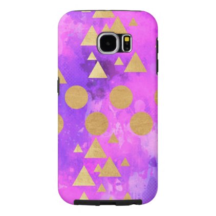 ultra violet, modern,purple,pink,gold,round,triang samsung galaxy s6 case