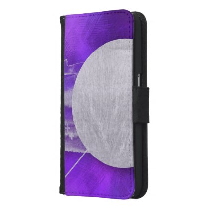 ultra violet, modern,purple,triangle,silver,trendy wallet phone case for samsung galaxy s6