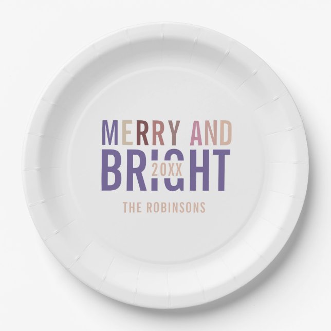 Ultra Violet Palette Christmas Paper Plates (Front)