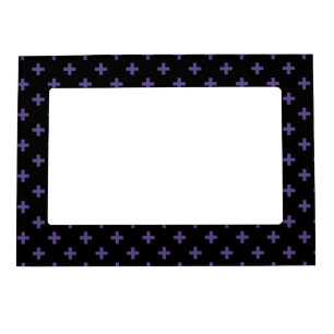 Ultra violet polka crosses on black magnetic frame