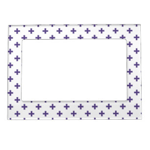 Ultra violet polka crosses on white magnetic frame