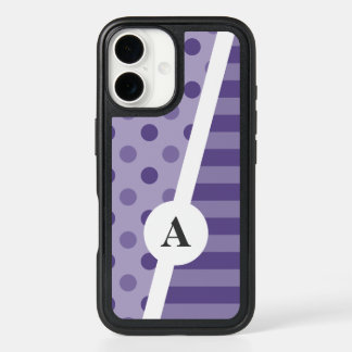 Ultra Violet Polka Dot and Stripe Pattern iPhone 16 Case
