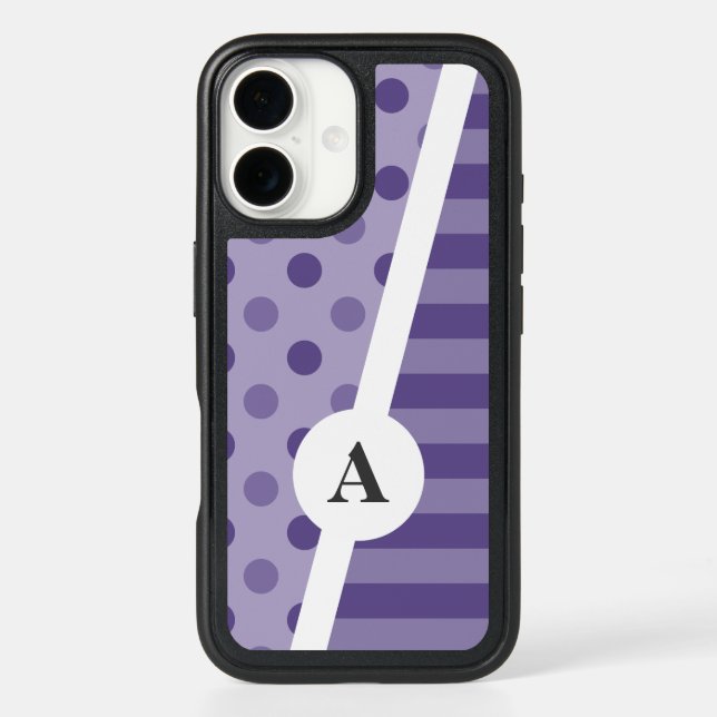 Ultra Violet Polka Dot and Stripe Pattern Otterbox iPhone Case (Back)