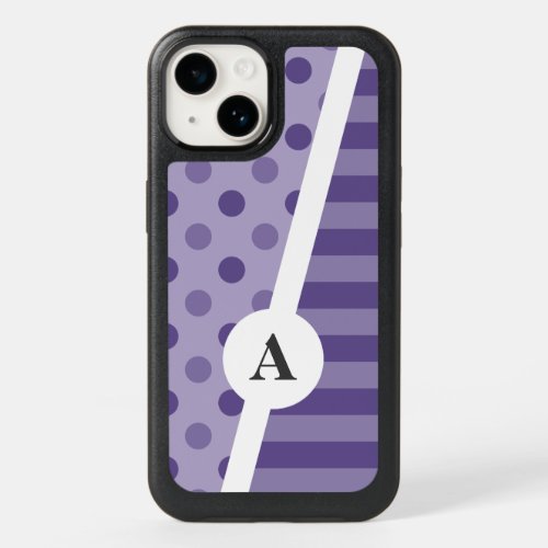 Ultra Violet Polka Dot and Stripe Pattern OtterBox iPhone 14 Case