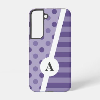 Ultra Violet Polka Dot and Stripe Pattern Samsung Galaxy S22 Case