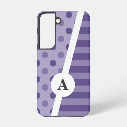 Ultra Violet Polka Dot and Stripe Pattern Samsung Galaxy S22 Case