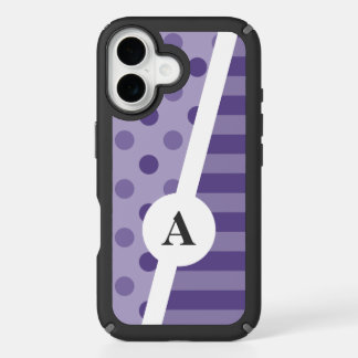 Ultra Violet Polka Dot and Stripe Pattern iPhone 16 Case