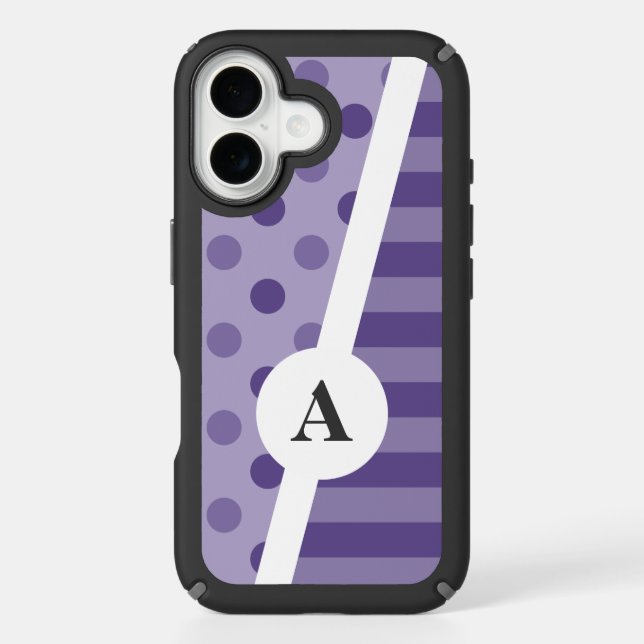 Ultra Violet Polka Dot and Stripe Pattern Speck iPhone Case (Front)