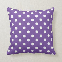 Ultra Violet Polka Dot Throw Pillow