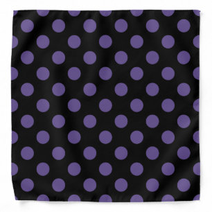 Ultra violet polka dots on black bandana