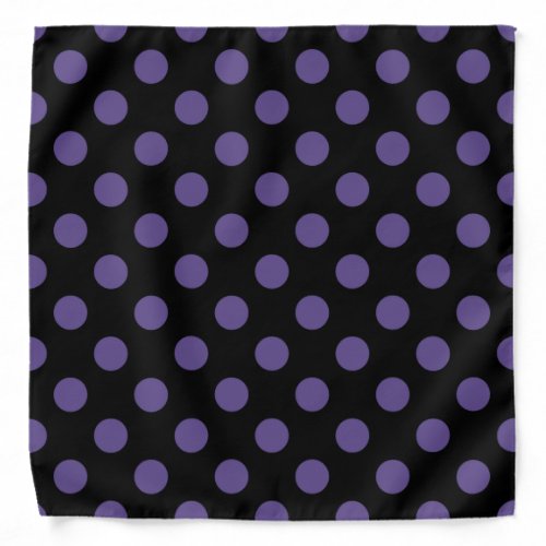 Ultra violet polka dots on black bandana