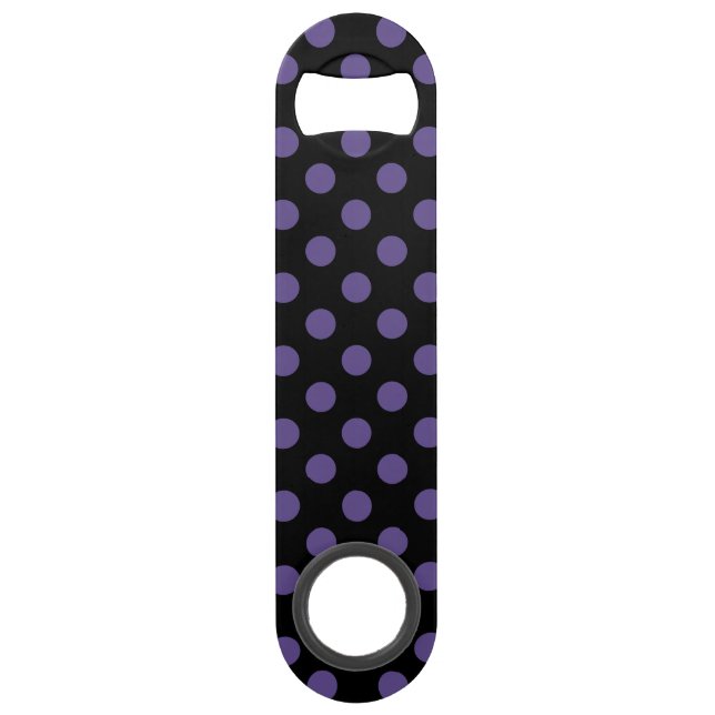 Ultra violet polka dots on black bar key (Front)