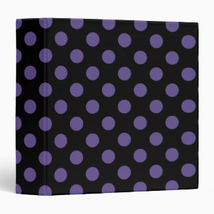 Ultra violet polka dots on black binder