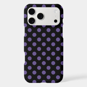 Ultra violet polka dots on black iPhone 17 pro max case