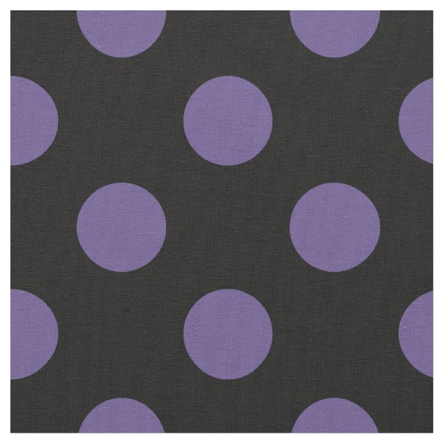 Ultra violet polka dots on black fabric (Close Up)