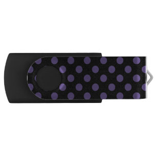 Ultra violet polka dots on black flash drive