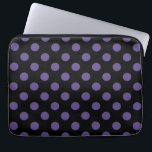Ultra violet polka dots on black laptop sleeve<br><div class="desc">Pantone's color of the year for 2018 is ultra violet.</div>
