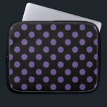 Ultra violet polka dots on black laptop sleeve<br><div class="desc">Pantone's color of the year for 2018 is ultra violet.</div>