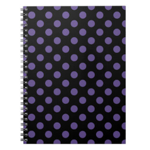 Ultra violet polka dots on black notebook