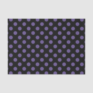 Ultra violet polka dots on black tissue paper