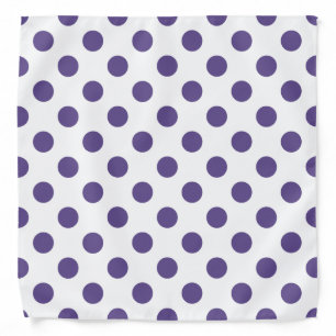Ultra violet polka dots on white bandana
