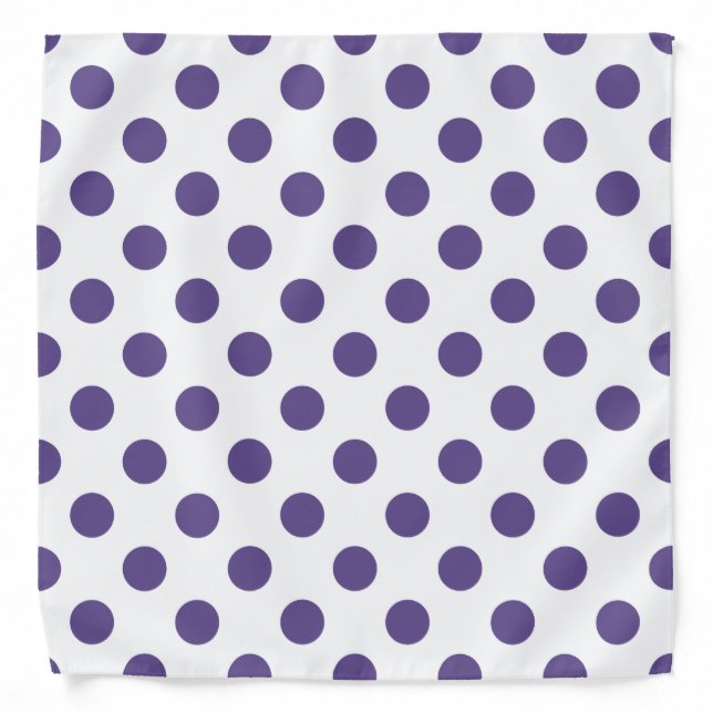 Ultra violet polka dots on white bandana (Front)