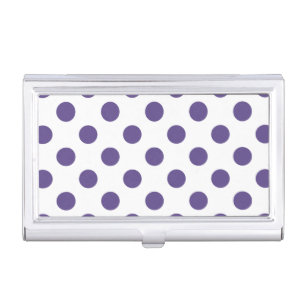 Ultra violet polka dots on white case for business cards