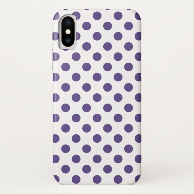 Ultra violet polka dots on white Case-Mate iPhone case (Back)