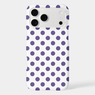 Ultra violet polka dots on white iPhone 17 pro max case