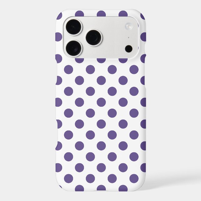 Ultra violet polka dots on white Case-Mate iPhone case (Back)