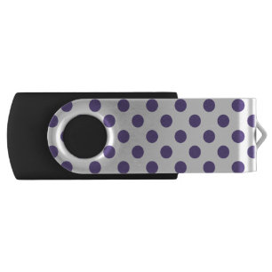 Ultra violet polka dots on white flash drive