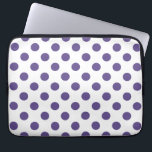 Ultra violet polka dots on white laptop sleeve<br><div class="desc">Pantone's color of the year for 2018 is ultra violet.</div>