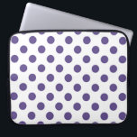 Ultra violet polka dots on white laptop sleeve<br><div class="desc">Pantone's color of the year for 2018 is ultra violet.</div>