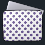 Ultra violet polka dots on white laptop sleeve<br><div class="desc">Pantone's color of the year for 2018 is ultra violet.</div>
