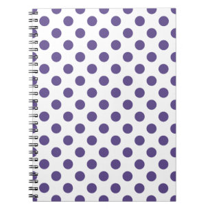 Ultra violet polka dots on white notebook