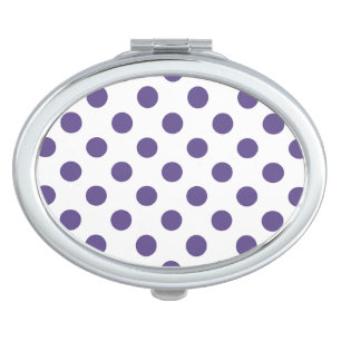 Ultra violet polka dots on white vanity mirror