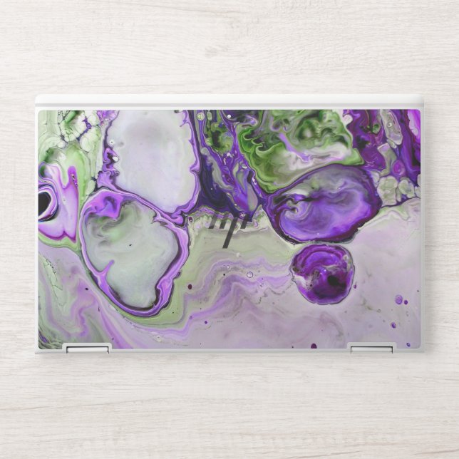 Ultra Violet Purple Abstract Marble Fluid Art HP Laptop Skin (Front)