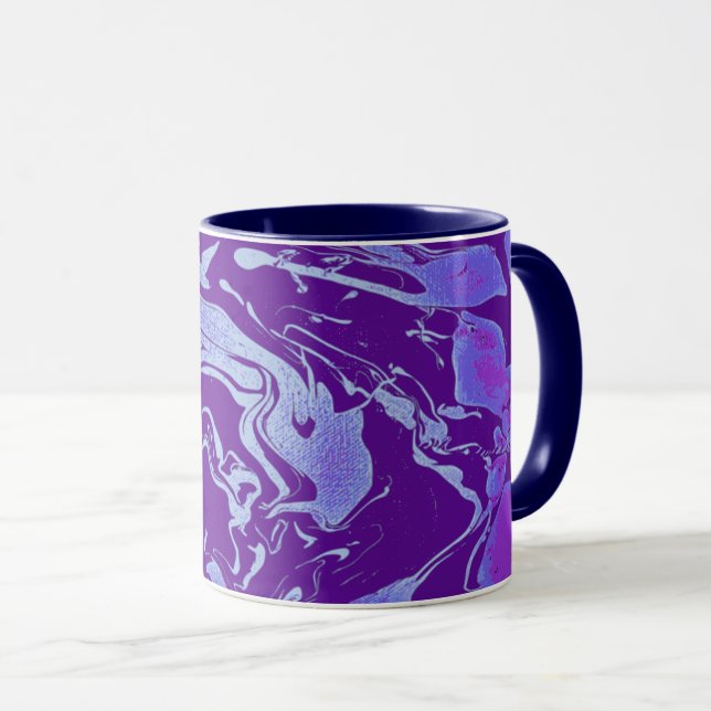 Ultra Violet purple blue abstract swirls Mug (Front Right)