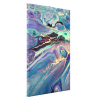 Ultra Violet Purple Blue Marble Fluid Abstract Art Canvas Print