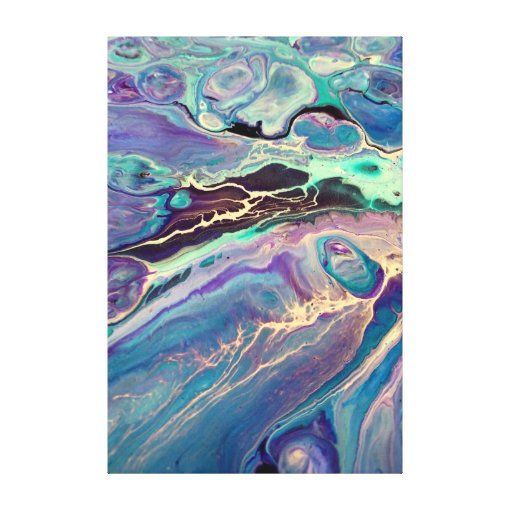 Ultra Violet Purple Blue Marble Fluid Abstract Art Canvas Print | Zazzle