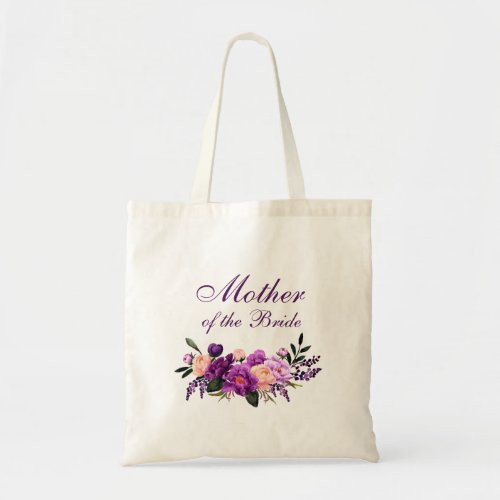 Ultra Violet Purple Floral Mother of the Bride Tote Bag