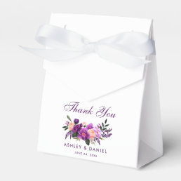Ultra Violet Purple Floral Thank You Wedding P Favor Boxes