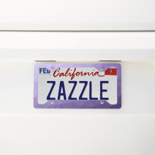 Ultra violet purple geometric mesh pattern license plate frame