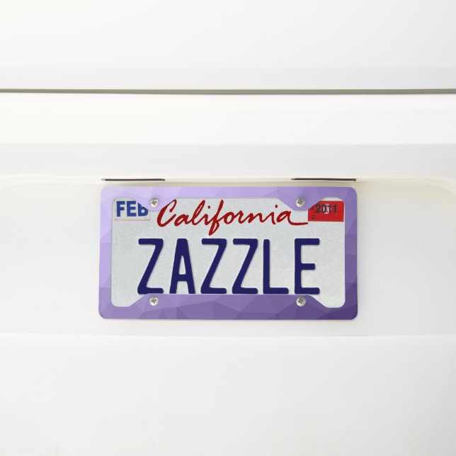 Ultra violet purple geometric mesh pattern license plate frame (On Car)