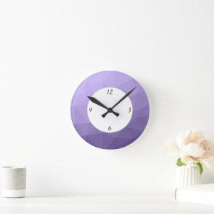 Ultra violet purple geometric mesh round clock
