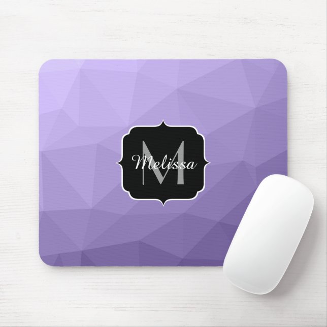 Ultra violet purple geometry mesh pattern Monogram Mouse Pad (With Mouse)