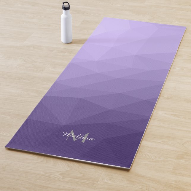 Ultra violet purple geometry mesh pattern Monogram Yoga Mat (In Situ)